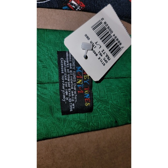 Vtg Cartoon Christmas Neck Tie Looney Tunes Lot Taz Daffy Tweedy Bugs‎ Sylvester - Picture 12 of 12